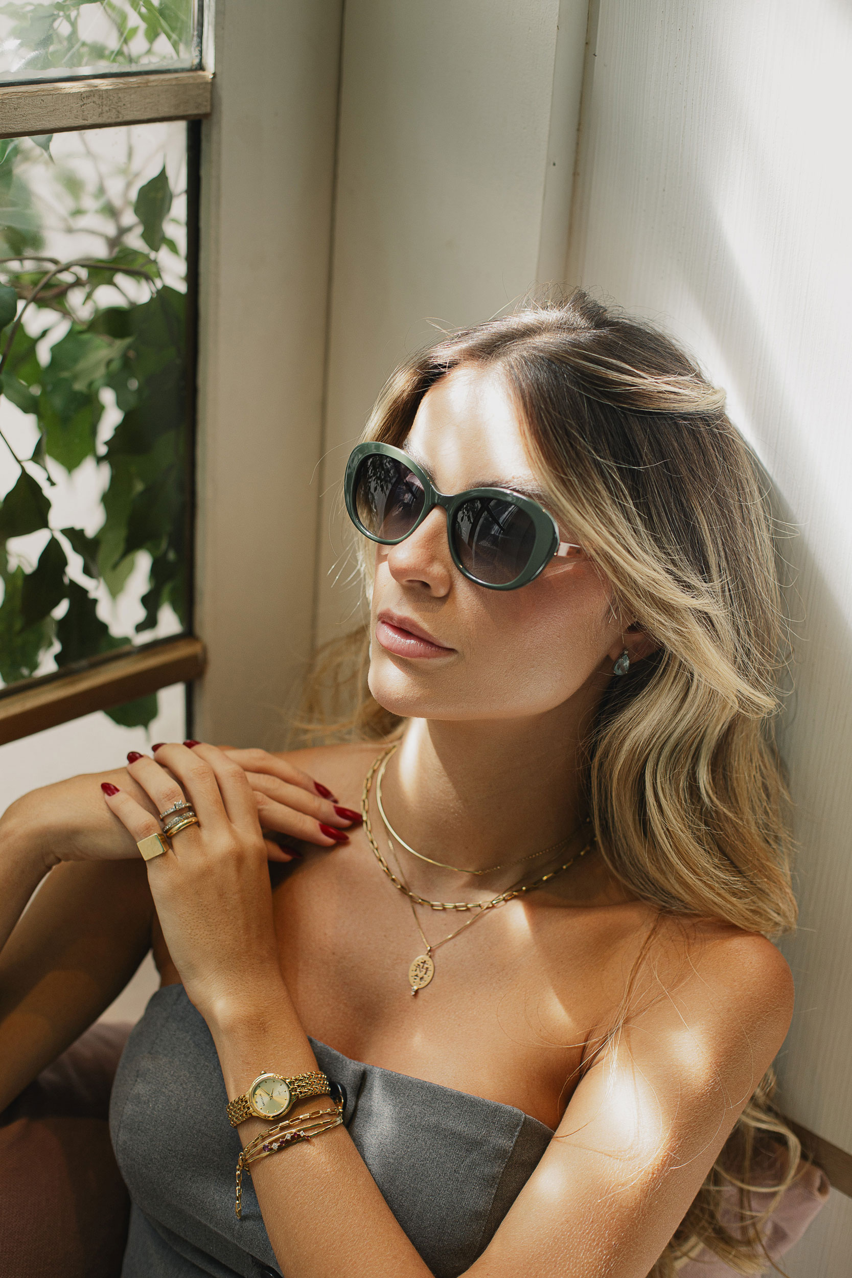 Clarissa verde/caramelo