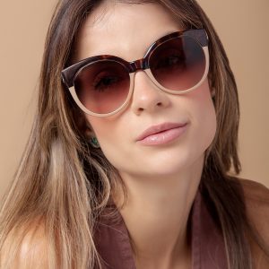 Ana Bicolor Bege/tartaruga