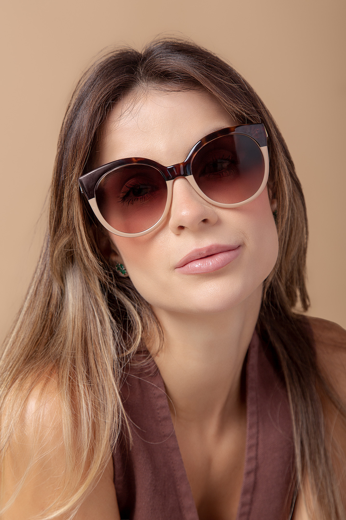 Ana Bicolor Bege/tartaruga